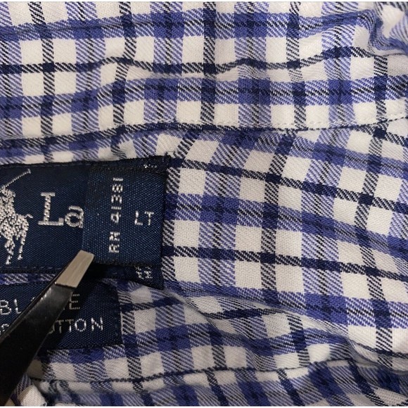 Ralph Lauren Blaire Men's XXL Checkered Long Sleeve Button Up Shirt Collared 2XL - Picture 9 of 10